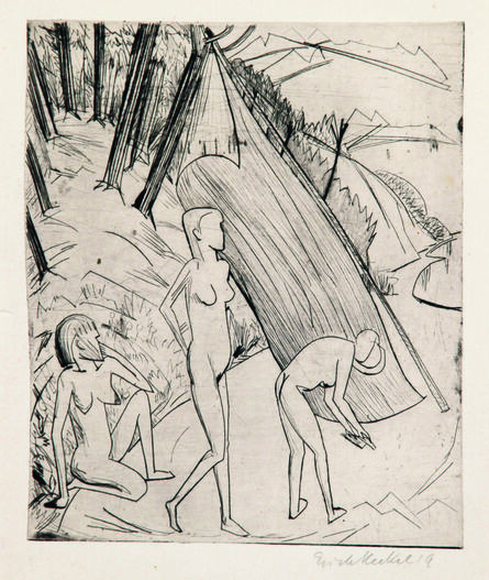 Erich Heckel, ‘Drei Mädchen am Strand’, 1919