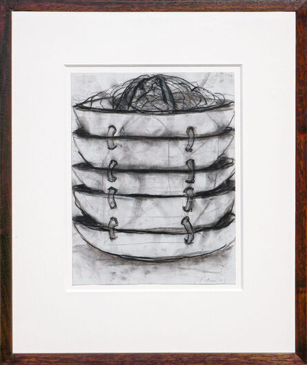 Janice Redman, ‘Monochromatic Still Life Drawing of Stacked Bowls’, 1993