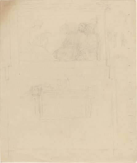 John Flaxman, ‘Designs for a Monument to Sir William Jones (?) [recto and verso]’, probably c. 1796/1798