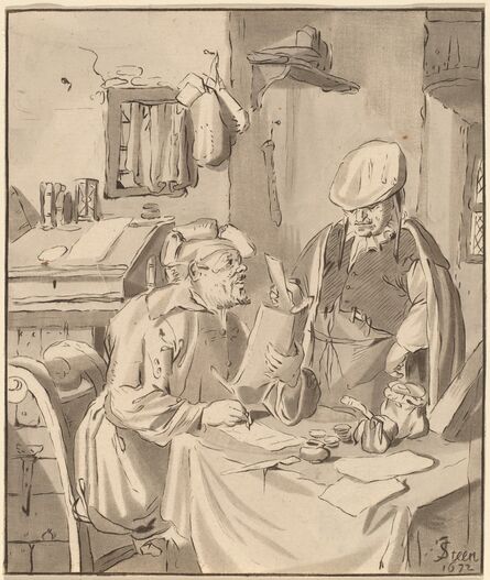 Cornelis Ploos van Amstel and Bernhard Schreuder after Jan Steen, ‘The Collector’, 1777