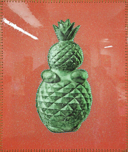 April Bey, ‘Pineapple Venus, Deep Creek Metallic Green and Peach’, 2023