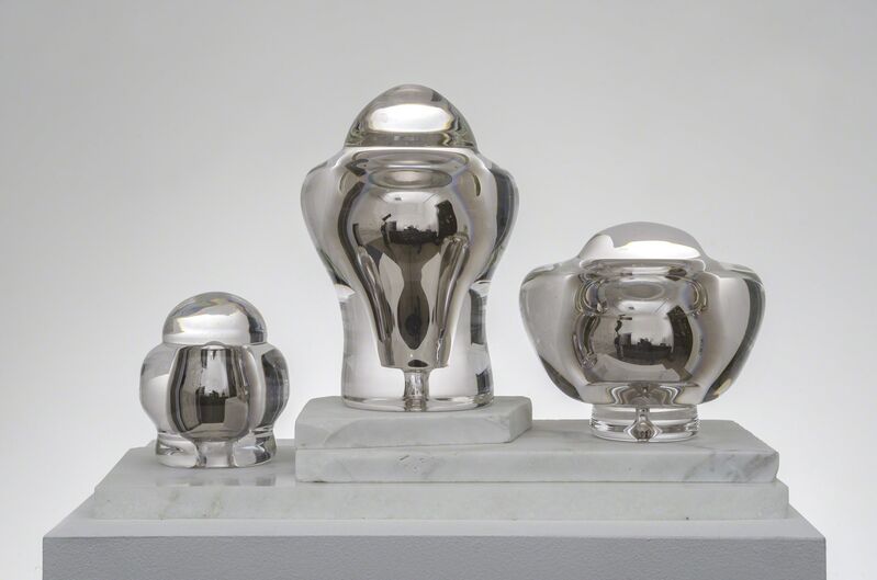 Manny Krakowski, ‘Three Trophy Cups’, 2015, Sculpture, Hand blown glass, chemical composite, hand sanded marble, Edward Cella Art and Architecture