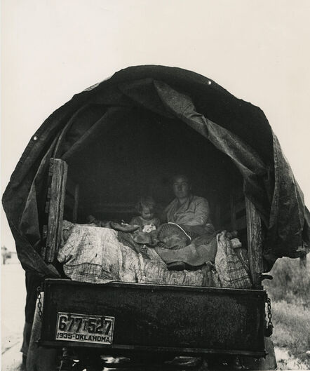 Dorothea Lange, ‘Oklahoma drought refugees near Visalia, California.’, 1935