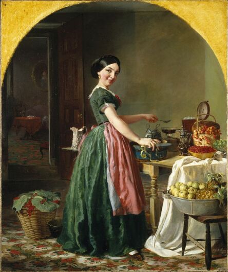 Lilly Martin Spencer, ‘Kiss Me and You'll Kiss the 'Lasses’, 1856