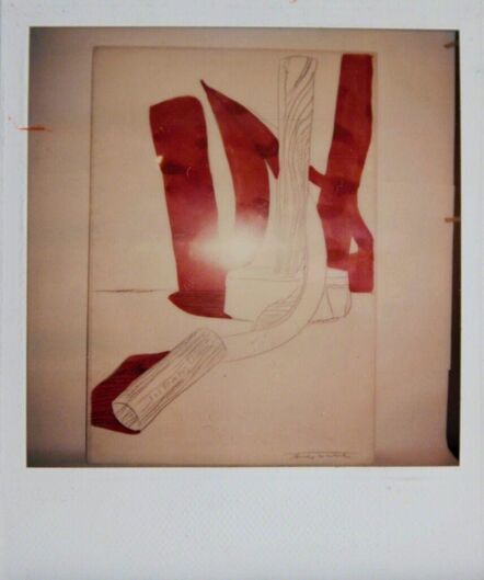 Andy Warhol, ‘Andy Warhol, Hammer and Sickle Painting Detail, Polaroid Photograph, 1977’, 1977