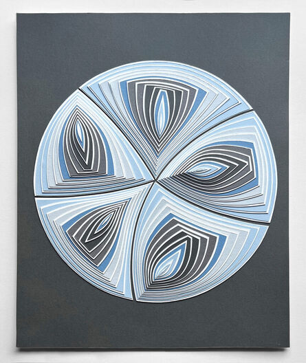 Elizabeth Gregory-Gruen, ‘Free-Hand, Minimal, Cut Work: 'Blue Taupe Circle Out'’, 2024