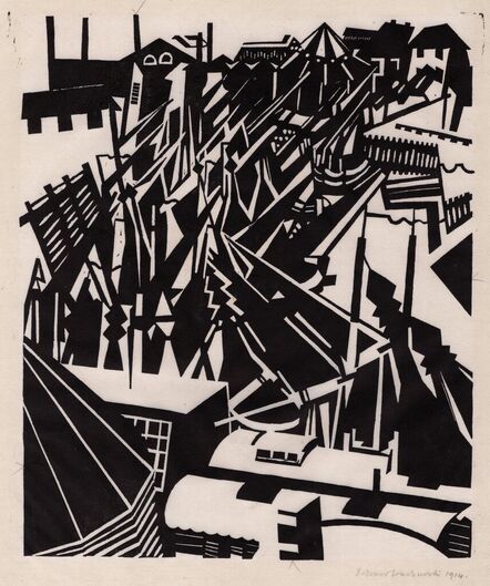 Edward Wadsworth, ‘Harbour of Flushing’, 1914