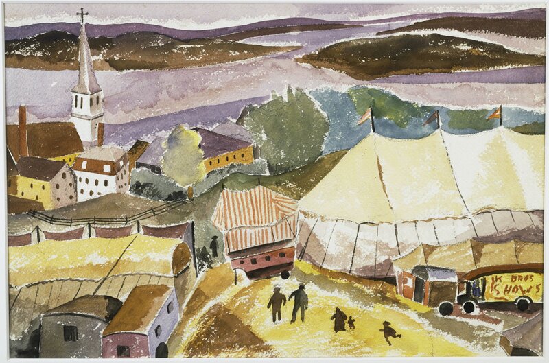 Hugh Collins, ‘The Circus Comes to Treport’, Date unknown, Drawing, Collage or other Work on Paper, Watercolor on paper, Phillips Collection