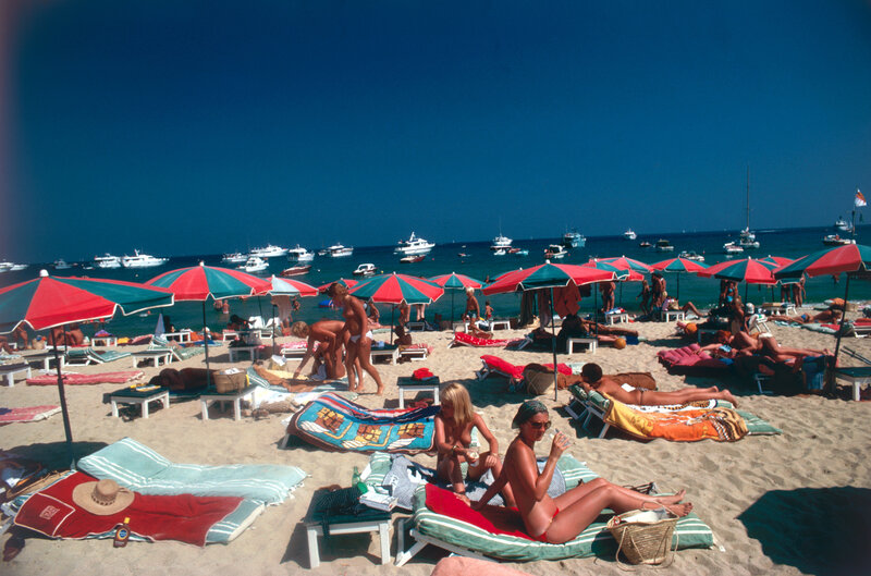 Slim Aarons, ‘Beach At St. Tropez’, 1977, Photography, C print, IFAC Arts
