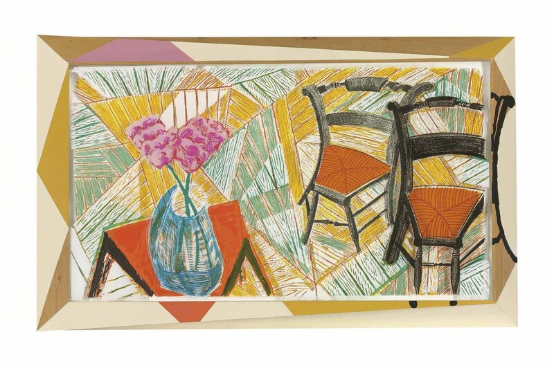 David Hockney, ‘Walking past two Chairs, from: The Moving Focus Series’, 1984-6, Print, Lithograph overlaid with screenprint in colours on wove paper and plexiglass, Christie's