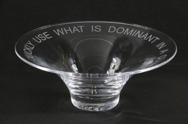 Jenny Holzer, ‘USE WHAT IS DOMINANT IN A CULTURE TO CHANGE IT’, 2003, Design/Decorative Art, Hand Blown Glass Bowl, Alpha 137 Gallery