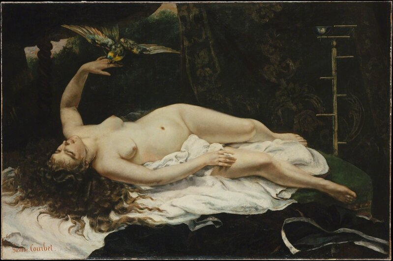 Gustave Courbet, ‘Woman with a Parrot’, 1866, Painting, Oil on canvas, The Metropolitan Museum of Art