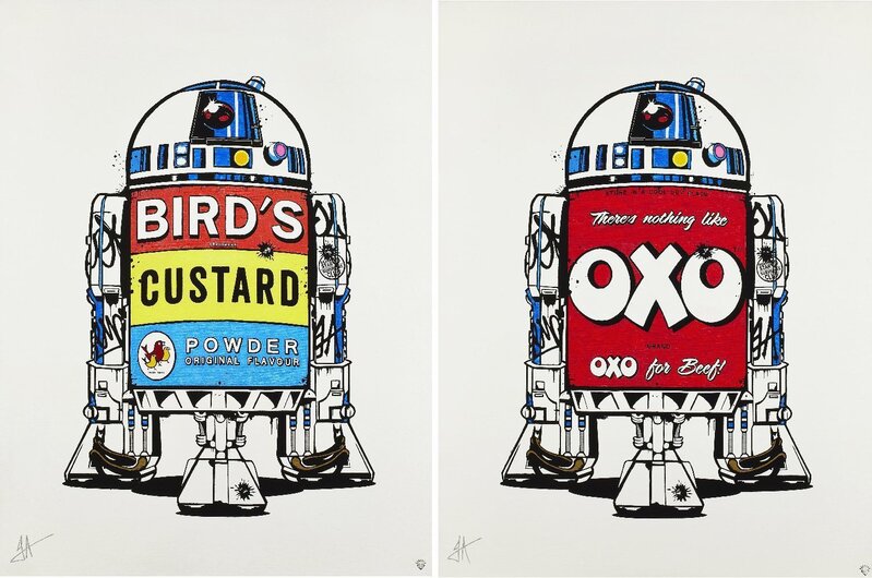 JJ Adams, ‘R2D2 (OXO and Birds Custard)’, Painting, Oil on canvas, Roseberys