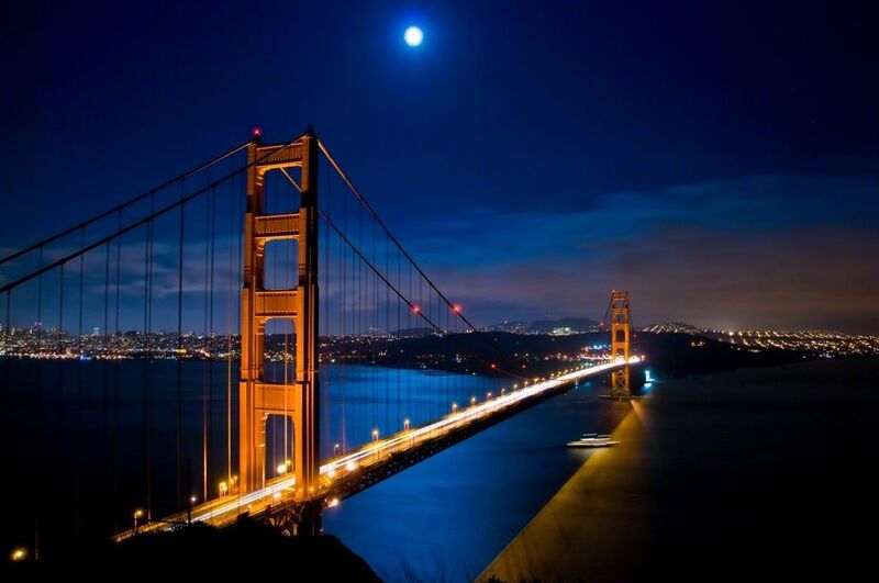 Noel Kerns, ‘Blue Moon at the Golden Gate’, 2020, Photography, Hahnemühle 100% cotton rag paper with archival epson inkjet pigments, ArtStar