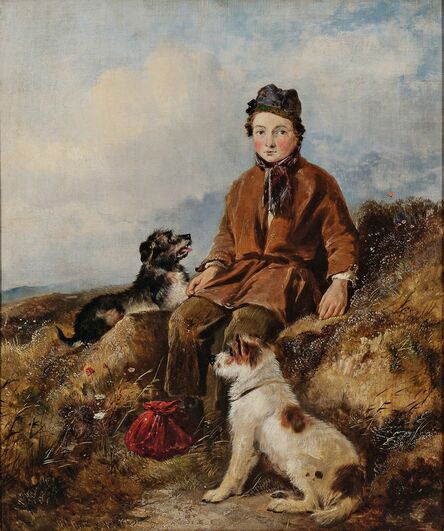 William Morris (b. 1957), ‘A Rest on the Way/Boy with Two Dogs’