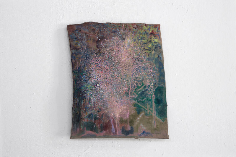 Javier Arce, ‘On the close-at-hand (Muhlenbergia capillaris)’, 2021, Painting, Oil on linen, oak stretcher, Cindy Rucker Gallery