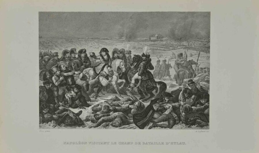Napoleon visiting the battlefield of Eylau