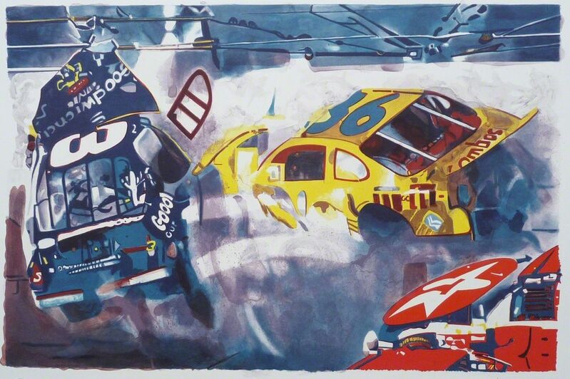 Malcolm Morley, ‘Death of Dale Earnhardt II’, 2005, Print, Lithograph on Rives BFK 350gm paper, CLAMP