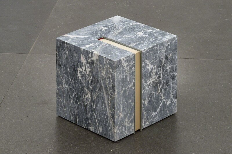 Francesco Arena, ‘Cube – Wo warst du, Adam? di Heinrich Böll’, 2018, Sculpture, Peach blossom marble, book, Studio Trisorio