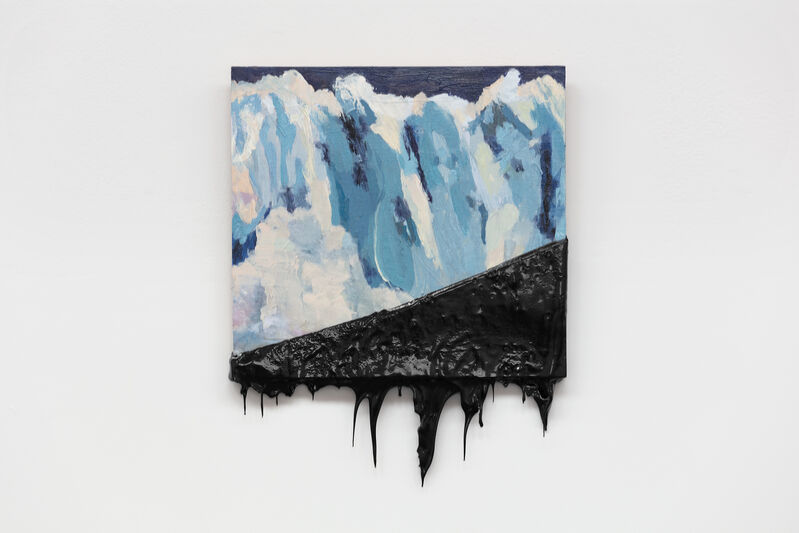 Minerva Cuevas, ‘Glacier II’, 2020, Painting, Oil on canvas dipped in chapopote, kurimanzutto
