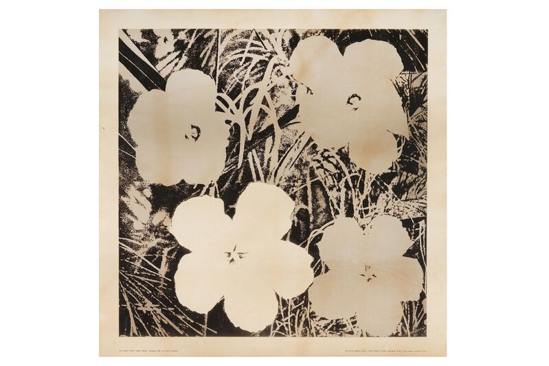 Andy Warhol, ‘Flowers Poster Museum Krefeld x Gallery Castelli’, 1964, Print, Serigraph on brown paper, Chiswick Auctions