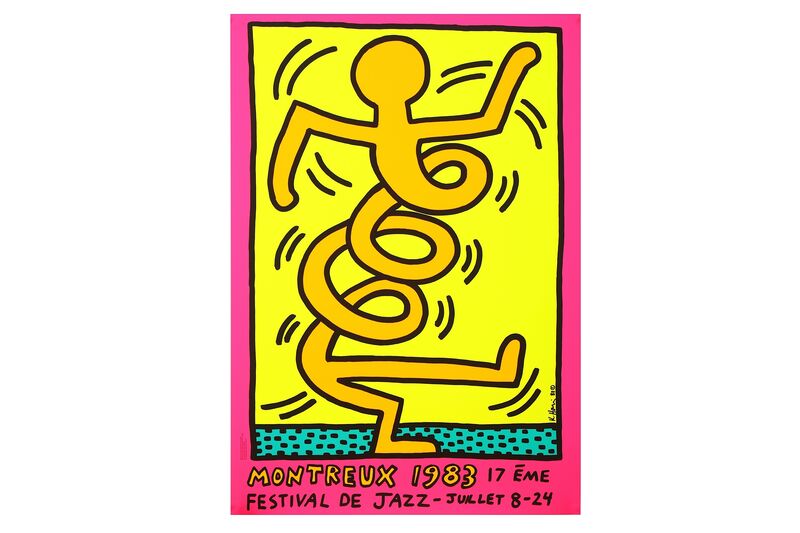 Keith Haring, ‘Montreux Jazz Festival, 1983 (Pink)’, 1983, Print, Screenprint in colours on wove paper, Chiswick Auctions