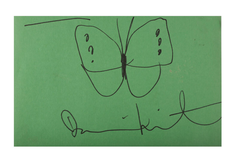 Damien Hirst, ‘Butterfly, green’, Drawing, Collage or other Work on Paper, Ink on green paper, Chiswick Auctions
