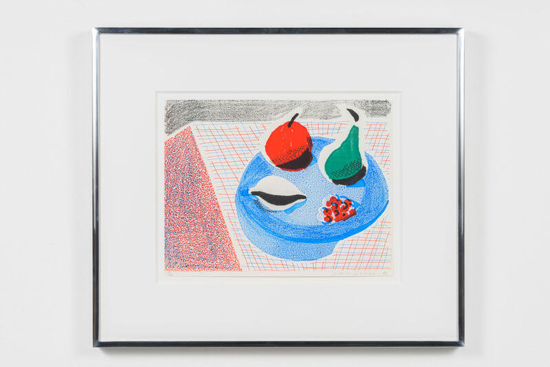David Hockney, ‘The Round Plate, April 1986’, 1986, Print, Homemade print executed on an office color copy machine, Leslie Sacks Gallery