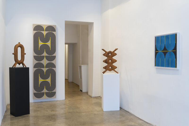 Aleph Geddis, ‘Trine’, 2020, Sculpture, Hand-carved Monkeypod wood, Massey Klein Gallery