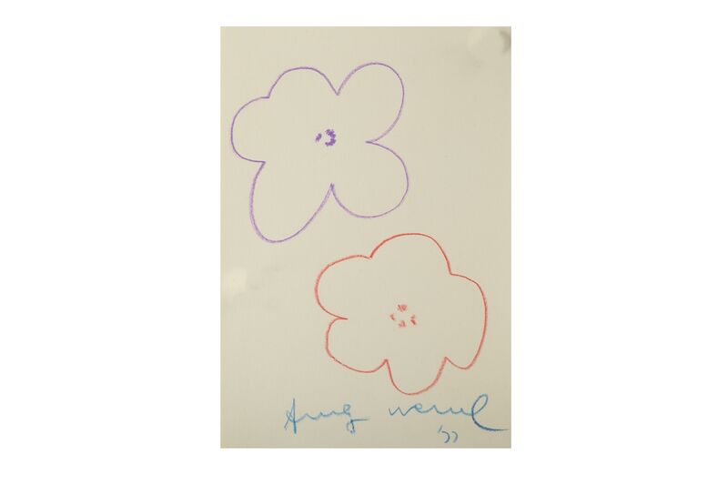 Andy Warhol, ‘Flowers’, Drawing, Collage or other Work on Paper, Coloured pencils, Chiswick Auctions