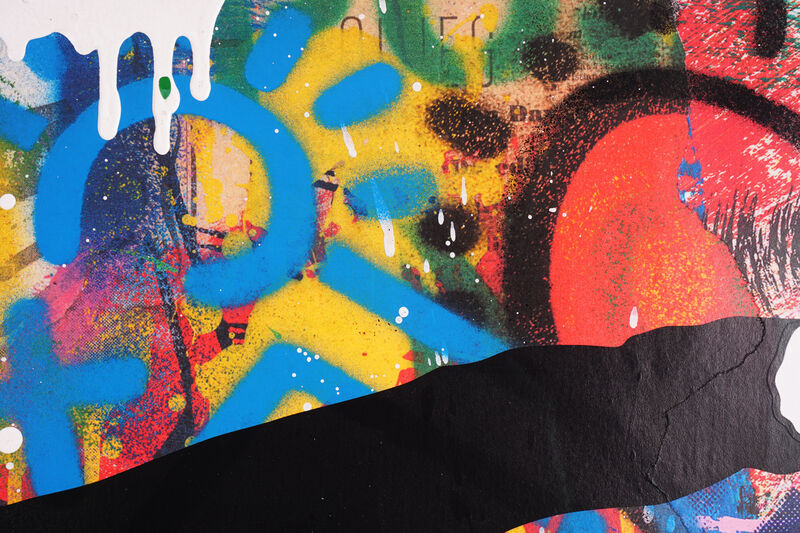 Mr. Brainwash, ‘'Banksy Thrower' Unique, Street Pop Art Painting’, 2021, Painting, Acrylic, Stencil, Spray Paint, Mixed Media on Paper, Arton Contemporary