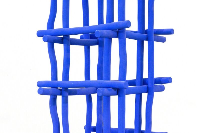 Shayne Dark, ‘Gridlock Series Blue Column’, 2008, Sculpture, Ironwood, pigment, Oeno Gallery