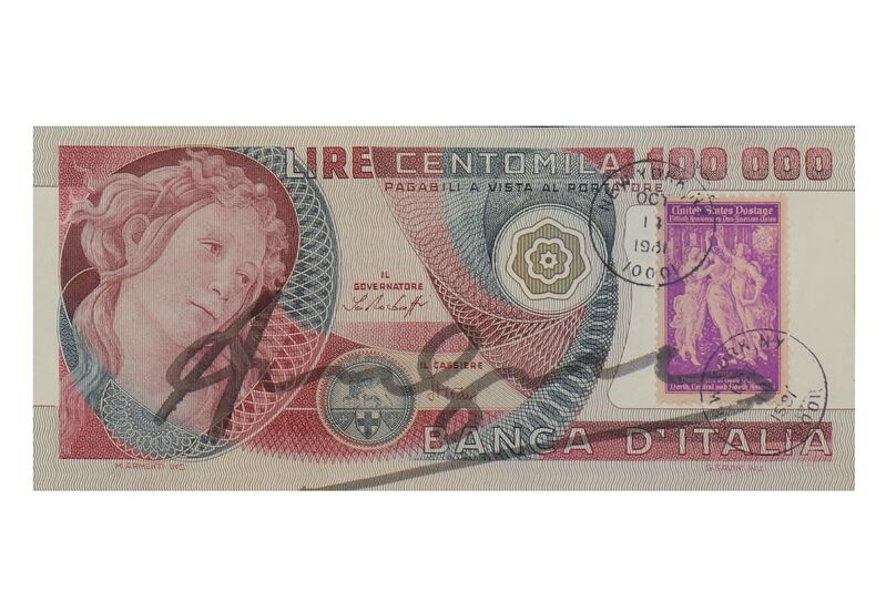 Andy Warhol, ‘Signed Diecimilia Lire’, Mixed Media, Italian banknote, Chiswick Auctions