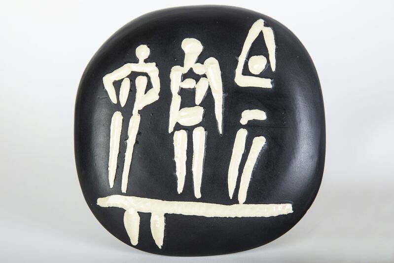 Pablo Picasso, ‘Orig Trois Personnages Sur Tremplin AR 374 Signed Ceramic Plate’, 1956, Sculpture, Ceramic, Modern Artifact