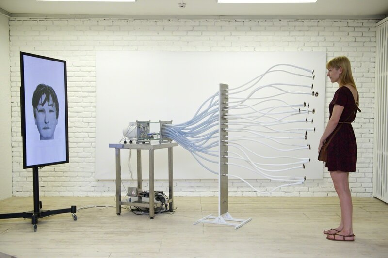 Where Dogs Run, ‘Smell Faces’, 2012, Mixed Media, Interactive installation, gas analyzers, computer, led-monitor, plastic pipes, Laboratoria Art & Science Space