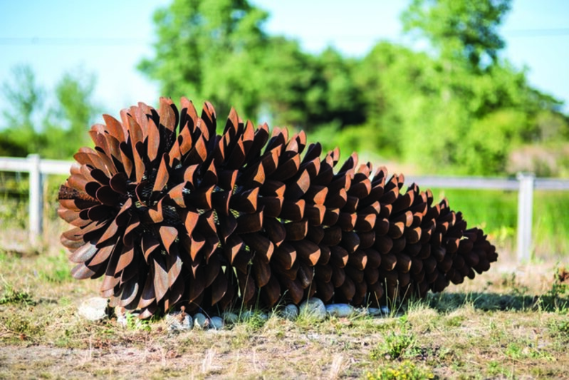 Floyd Elzinga, ‘Fire Cone - large nature inspired corten steel outdoor sculpture fire pit’, 2020, Sculpture, Steel, Oeno Gallery