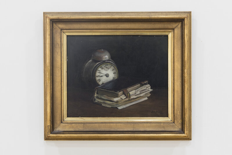 Johan Bladh, ‘Bok och klocka / Book and Clock’, 1930, Painting, Oil on panel, Galleri Magnus Karlsson