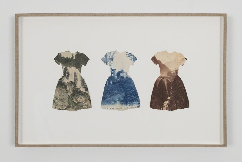 Perejaume, ‘Vestits 1’, 1982, Drawing, Collage or other Work on Paper, 3 postcard cut-out, NoguerasBlanchard