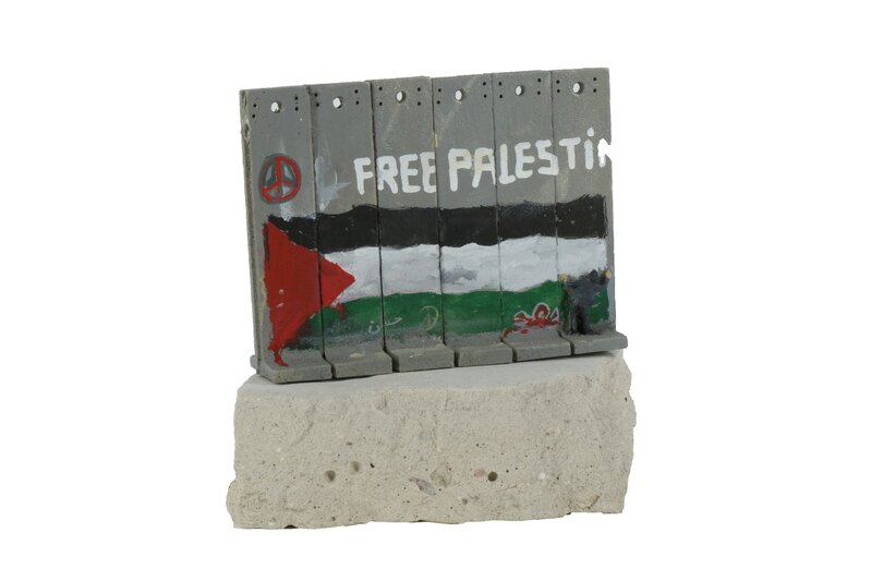 Banksy, ‘Walled Off Hotel - Six Part Souvenir Wall Section (Free Palestine)’, Sculpture, Hand painted resin sculpture with West Bank Seperation Wall base;, Chiswick Auctions