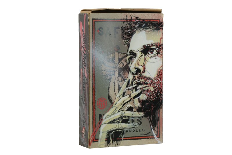 C215, ‘Jon Cartwright’, 2011, Mixed Media, Mixed media and spraypaint on large cardboard match box, Chiswick Auctions