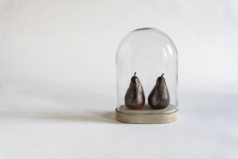 Heather Ossandon, ‘Pair of Pears II’, 2021, Sculpture, Ceramic, glass, concrete, gold, InLiquid