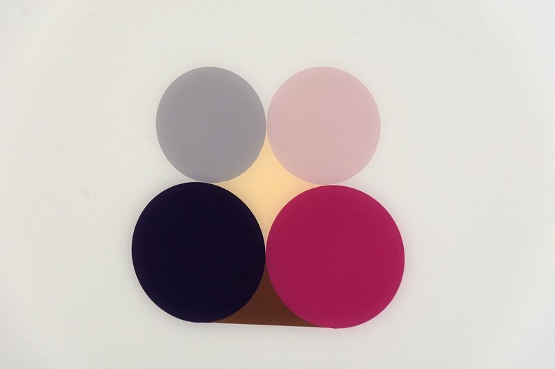 David Cantine, ‘Violet Still Life 3 - bright, geometric post-minimalist, acrylic on plexiglass’, 2003, Painting, Acrylic on plexiglass, Oeno Gallery