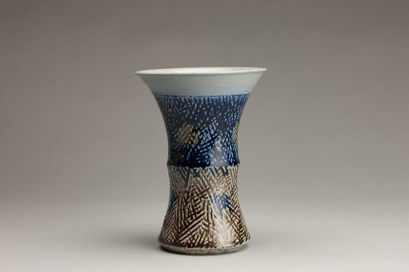 Tomoo Hamada, ‘Fluted vase, salt glaze with tensue decoration’, N/A, Other, Porcelain, Pucker Gallery