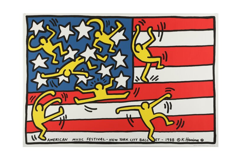 Keith Haring, ‘Untitled (American flag)’, 1992, Print, Offset lithograph, Chiswick Auctions