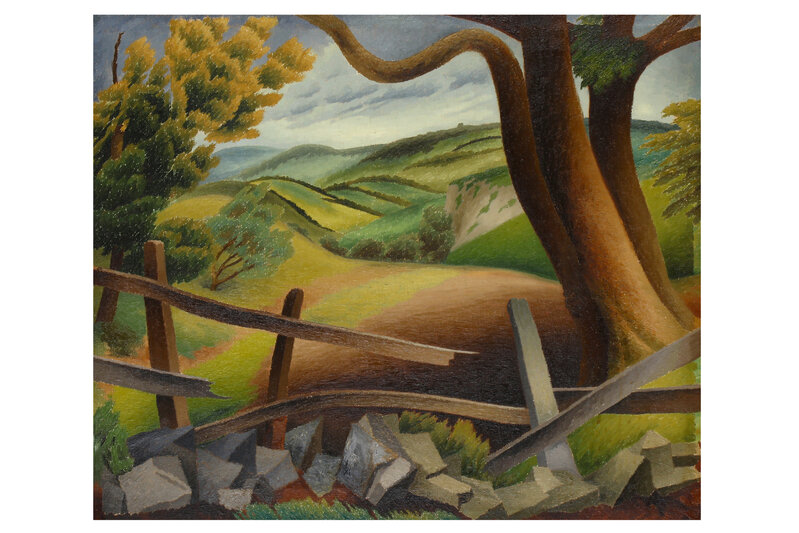 ATTRIBUTED TO DAPHNE FEDARB, ‘Broken fence ’, Painting, Oil on canvas, Chiswick Auctions