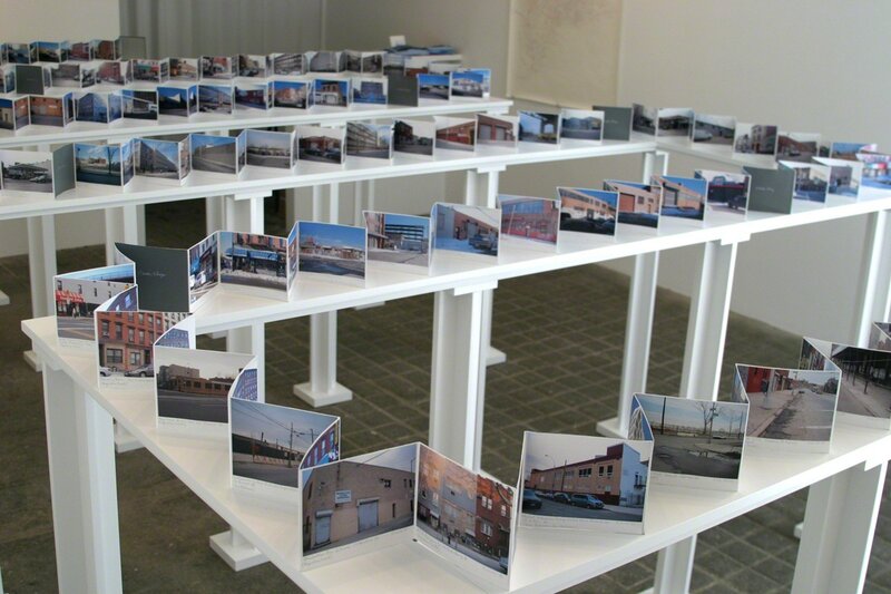 Jennifer Dalton, ‘Getting to Know the Neighbors’, 2004, Mixed Media, Handmade accordion book of 396 hand-labeled archival photographic prints, pedestal unique installation, Winkleman Gallery