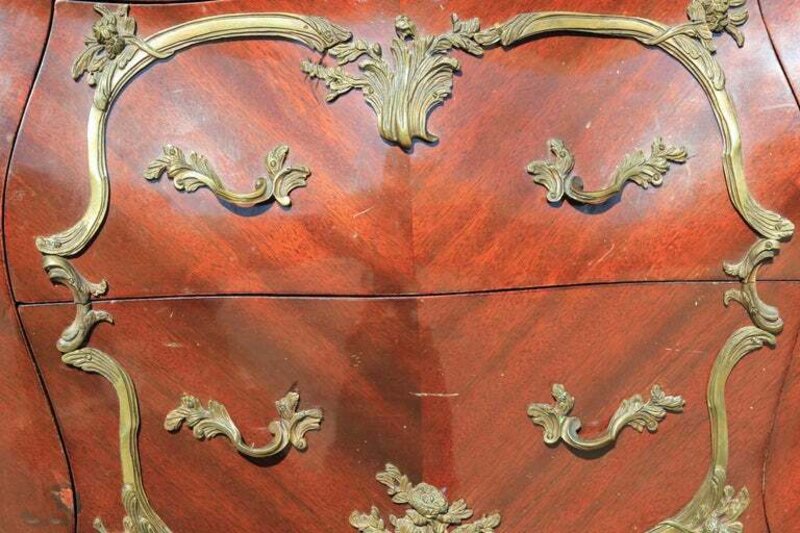 Unknown Maker, ‘Small Ornate Ormolu Mounted French Louis XVI Style Bombé Commode or Chest’, Early 20th Century, Design/Decorative Art, Bronze and wood, Reeves Art + Design