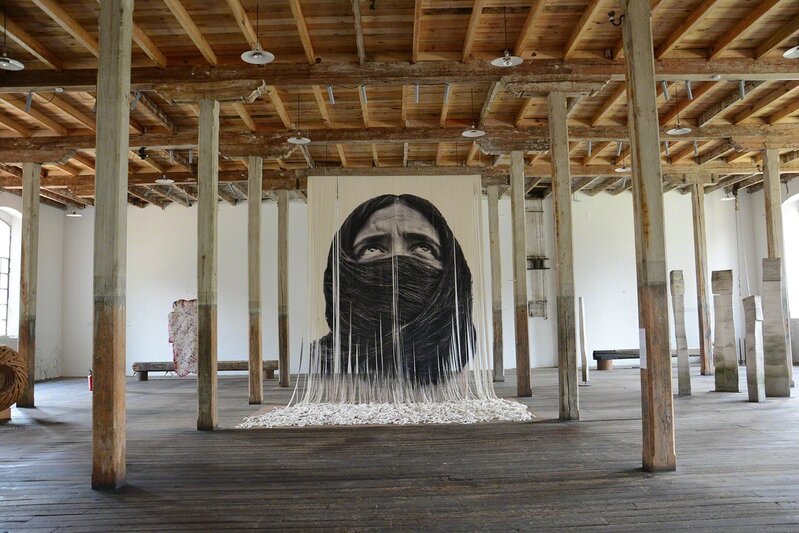 Pablo Boneu, ‘Burka’, 2016, Photography, Digital photo printed on hemp yarns and operated manually, Terreno Baldío