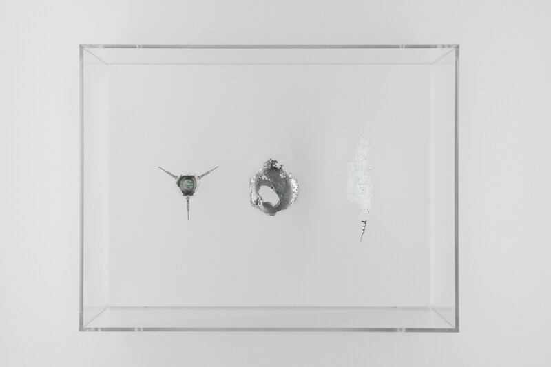 Laurent Lamarche, ‘Trinika’, 2016, Sculpture, Bronze, nickel, aluminum, plastic, dichroic film, resin, tin, Plexiglas and painted wood, Art Mûr