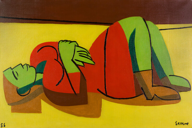 Luis Seoane, ‘Figura en la playa’, 1956, Painting, Oil on canvas / Oleo sobre tela, MAMAN Fine Art Gallery